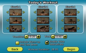 Remix Workouts_Todays Workout screen